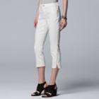 Petite Simply Vera Vera Wang Vented Capri Jeans, Women's, Size: 10 Petite, White