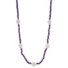 Amethyst & Pink Quartz Faceted Bead Necklace, Women's, Size: 18, Purple