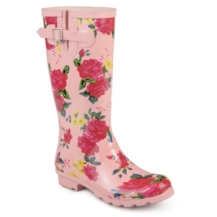 Journee Collection Mist Women's Water Resistant Rain Boots, Size: Medium (9), Med Pink