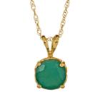 14k Gold Emerald Pendant, Women's, Size: 18, Green