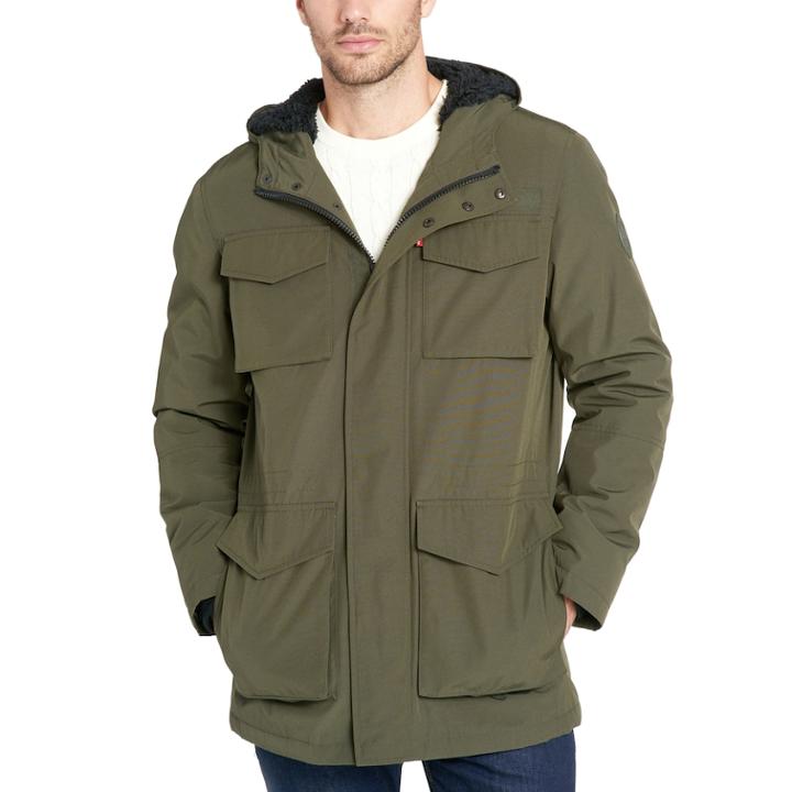 Men's Levi's All-weather Sherpa-lined Hooded Parka, Size: Xl, Dark Green
