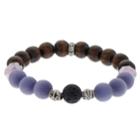 Believe In Purple Glass Bead Lava Stone Essential Oil Bracelet, Women's, Multicolor