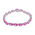 Sterling Silver Lab-created Pink Sapphire & Diamond Accent Bracelet, Women's