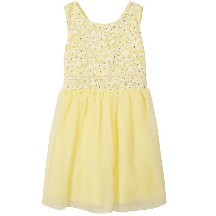 Girls 7-16 Speechless Sequin Bodice Chiffon Dress, Girl's, Size: 10, Lt Yellow