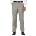 Big & Tall Savane Sharkskin Straight-fit Flat-front Dress Pants, Men's, Size: 50x28, Grey