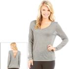 Women's Balance Collection Salina Strappy Long Sleeve Top, Size: Large, Grey