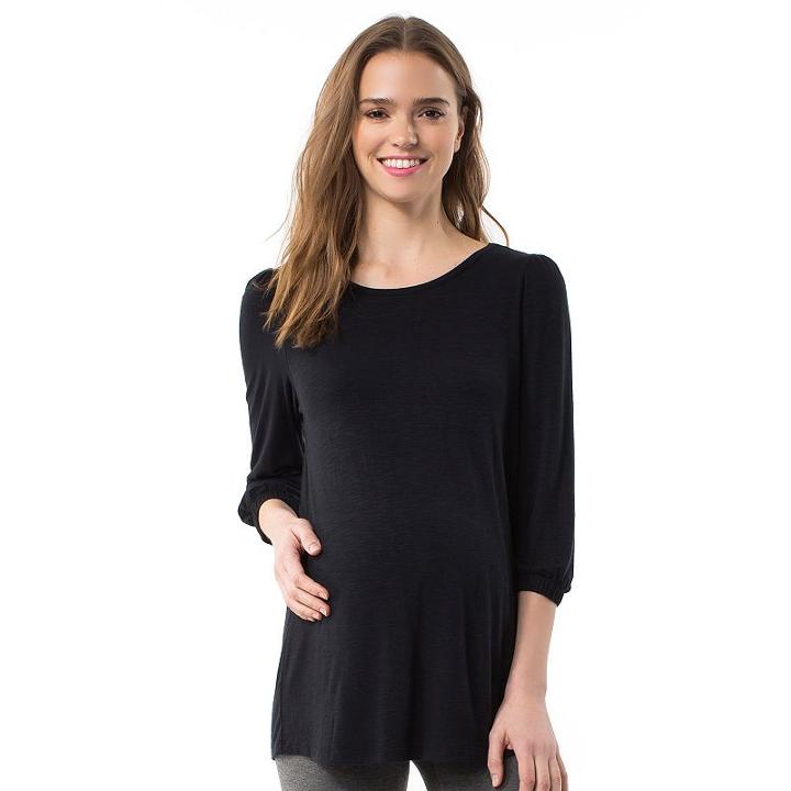 Maternity Pip & Vine By Rosie Pope Crewneck Tee, Women's, Size: L-mat, Black