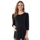 Maternity Pip & Vine By Rosie Pope Crewneck Tee, Women's, Size: L-mat, Black