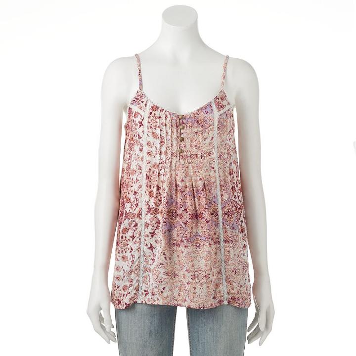 Women's Sonoma Goods For Life&trade; Pintuck Camisole, Size: Medium, Med Purple