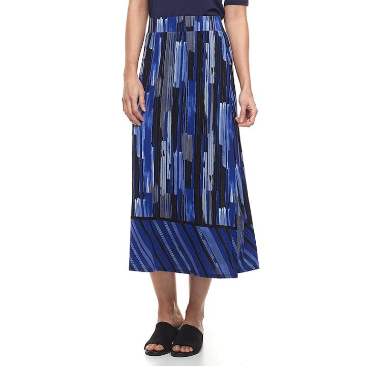 Women's Dana Buchman Side-slit Midi Skirt, Size: Medium, Purple
