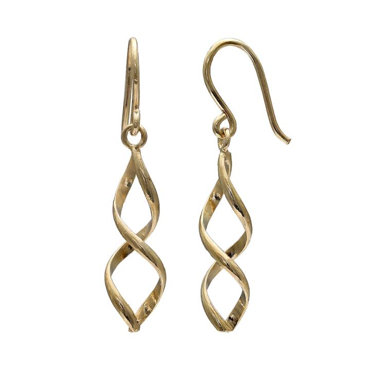 Primrose 14k Gold Over Silver Corkscrew Drop Earrings, Women's
