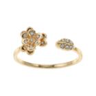 Lc Lauren Conrad Flower & Leaf Open Ring, Women's, Size: 7, Gold