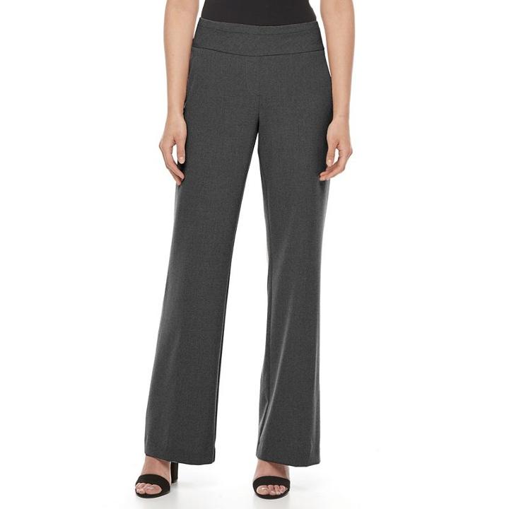 Women's Dana Buchman Wide-leg Pull-on Pants, Size: 8, Dark Grey