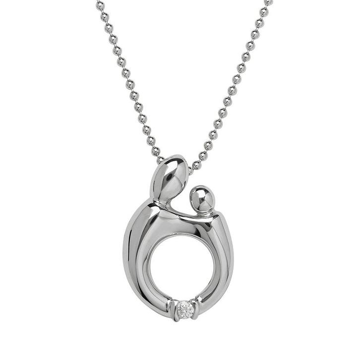 Sterling Silver Diamond Accent Motherly Love Pendant, Women's, Size: 18, Grey