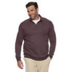 Big & Tall Croft & Barrow&reg; Classic-fit Easy-care Quarter-zip Pullover, Men's, Size: Xxl Tall, Drk Purple