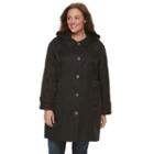 Plus Size Towne By London Fog Hooded Walker Jacket, Women's, Size: 2xl, Black