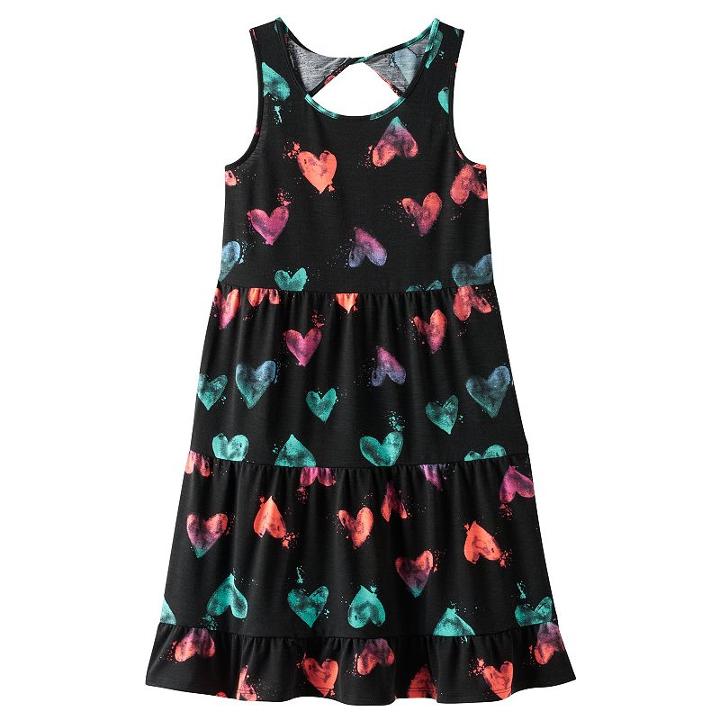 Girls 7-16 & Plus Size So&reg; Twist Back Patterned Skater Dress, Girl's, Size: L/12, Oxford