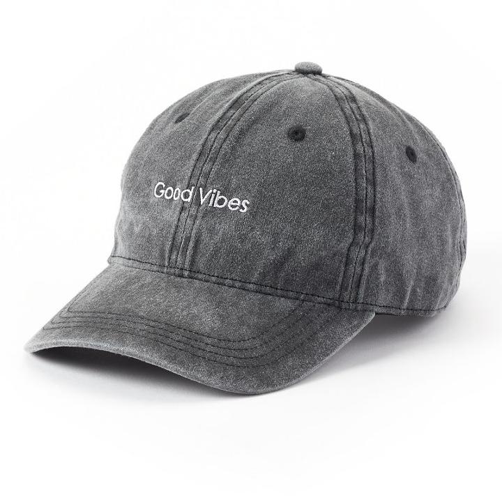 So, Women's &reg; Black Denim Good Vibes Baseball Cap