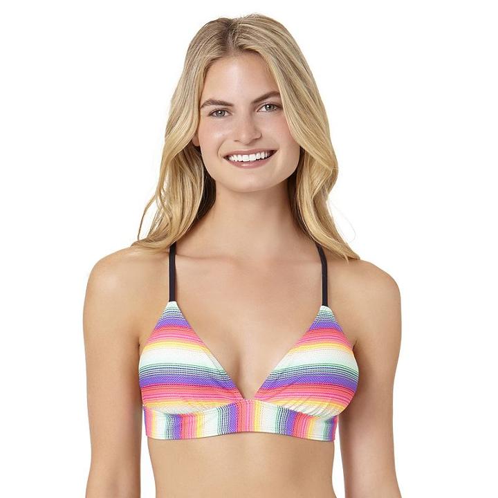 In Mocean Swift Stripe Bikini Top, Size: Large, Ovrfl Oth