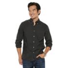 Men's Sonoma Goods For Life&trade; Modern-fit Long Sleeve Solid Poplin Button-down Shirt, Size: Medium, Dark Grey