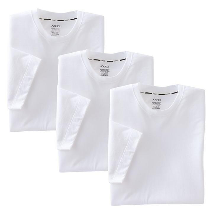 Men's Jockey 3-pk. Slim-fit Tailored Staydry Crewneck Tees, Size: Xl, White