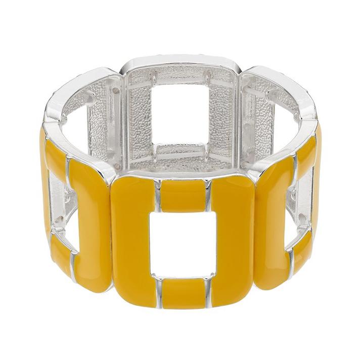 Openwork Square Stretch Bracelet, Women's, Med Yellow