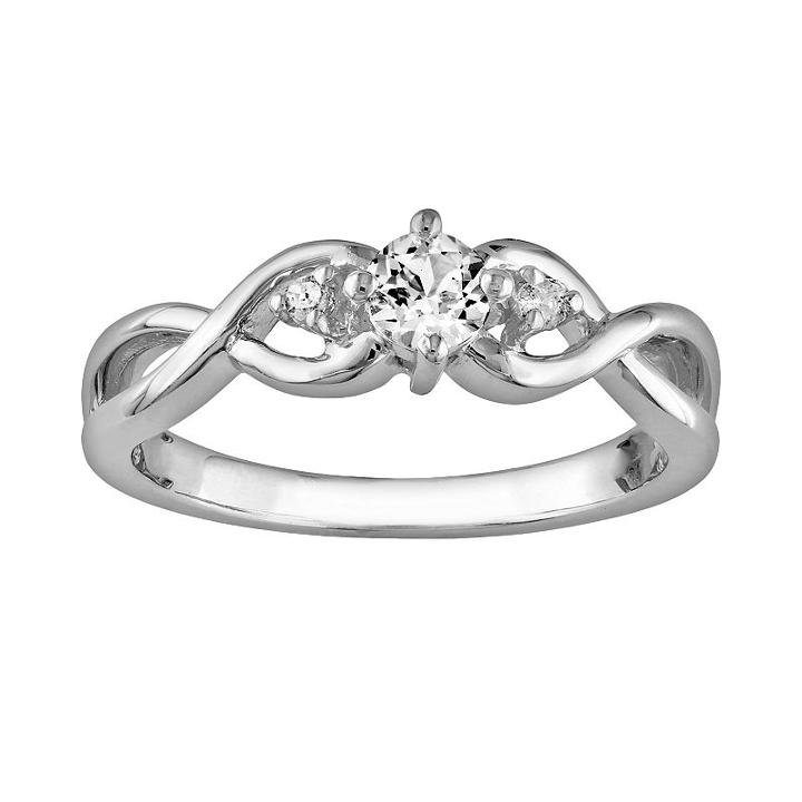 Sterling Silver Lab-created White Sapphire And Diamond Accent Infinity Ring, Women's, Size: 8