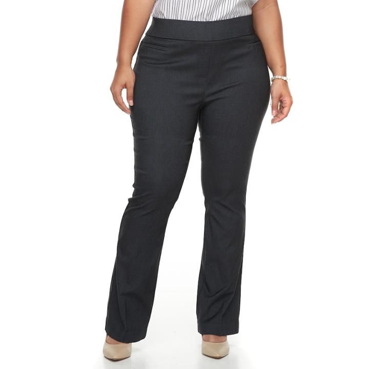 Plus Size Apt. 9&reg; Twill Pull-on Bootcut Pants, Women's, Size: 20 W, Dark Blue