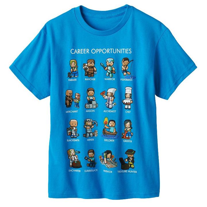 Boys 8-20 Minecraft Career Opportunities Tee, Boy's, Size: Xs, Turquoise/blue (turq/aqua)