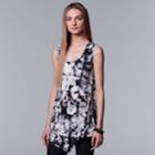 Women's Simply Vera Vera Wang Abstract Asymmetrical Tank, Size: Xl, Blue