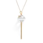 Amore By Simone I. Smith A Sweet Touch Of Hope 18k Gold Over Silver Crystal Lollipop Pendant, Women's, Size: 26, White