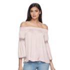 Women's Jennifer Lopez Crochet Off-the-shoulder Top, Size: Xl, Pink
