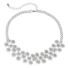 Mudd&reg; Simulated Crystal Flower Choker Necklace, Girl's, Silver