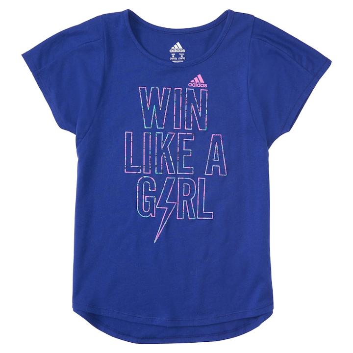 Girls 4-6x Adidas Win Like A Girl Graphic Tee, Size: 5, Brt Purple