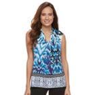 Petite Dana Buchman Pleated V-neck Tank, Women's, Size: S Petite, Brt Blue