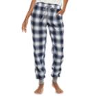 Women's Sonoma Goods For Life&trade; Flannel Joggers, Size: S Short, Dark Blue