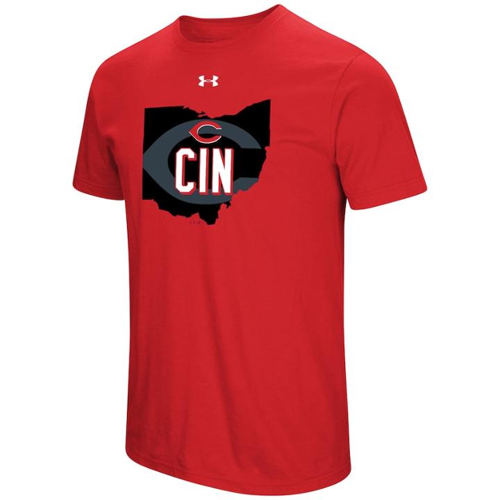 Men's Under Armour Cincinnati Reds State Tee, Size: Large, Red
