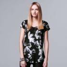 Women's Simply Vera Vera Wang Print High Low Hem Tee, Size: Large, Oxford