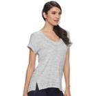 Women's Apt. 9&reg; Embellished Scoopneck Tee, Size: Large, Med Grey