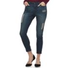 Women's Jennifer Lopez Embellished Distressed Skinny Ankle Jeans, Size: 8, Dark Blue