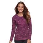 Petite Croft & Barrow&reg; Crewneck Tee, Women's, Size: L Petite, Dark Pink