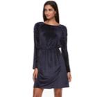 Women's Apt. 9&reg; Shirred Shoulder Fit & Flare Dress, Size: Small, Dark Blue