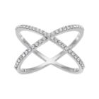 Brilliance X Ring With Swarovski Crystals, Women's, Size: 8, White