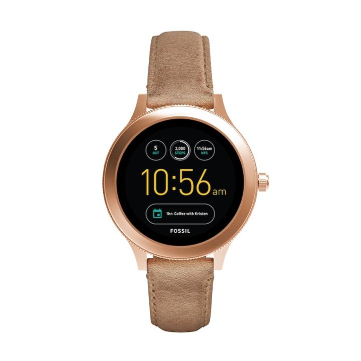 Fossil Women's Q Venture Gen 3 Leather Smart Watch - Ftw6005, Size: Large, Brown