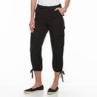 Women's Caribbean Joe Drawstring Cargo Capris, Size: 12, Oxford