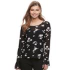 Juniors' Candies&reg; Print Mesh Top, Teens, Size: Medium, Black