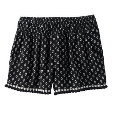 Girls 7-16 Joey B Patterned Soft Fringe Trim Shorts, Girl's, Size: Medium, Oxford
