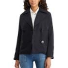 Petite Chaps French Terry Double-breasted Jacket, Women's, Size: M Petite, Blue