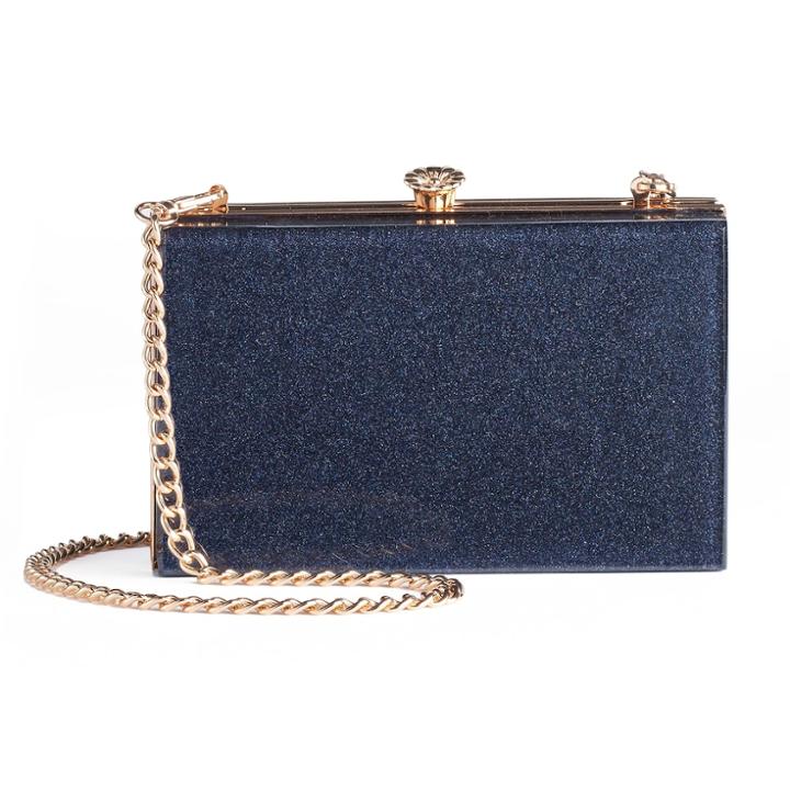Lc Lauren Conrad Runway Collection Lou Glitter Clutch, Women's, Blue (navy)
