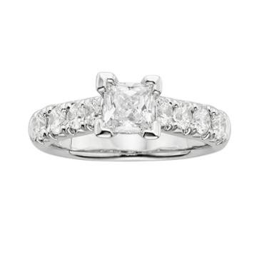 Princess-cut Igl Certified Diamond Engagement Ring In 14k White Gold (2 Ct. T.w.), Women's, Size: 6